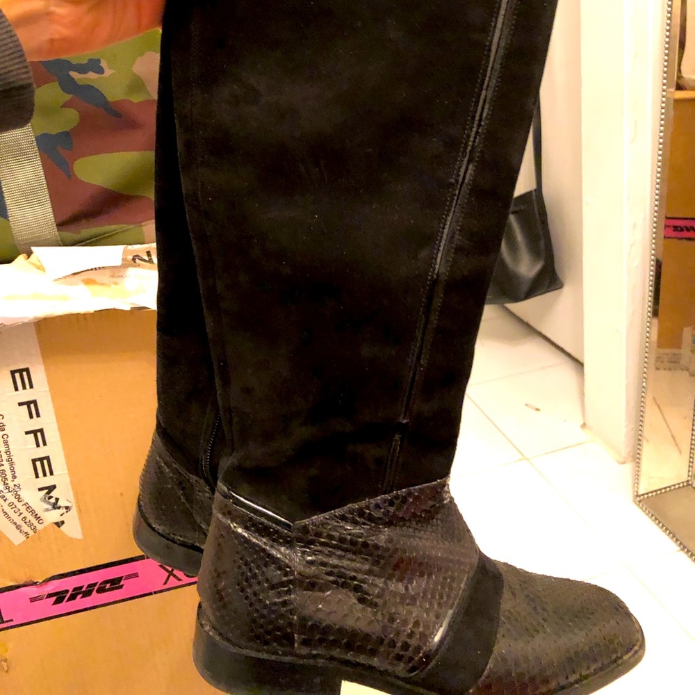 A.Testoni Python And Suede Boots - image 1